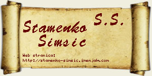 Stamenko Šimšić vizit kartica